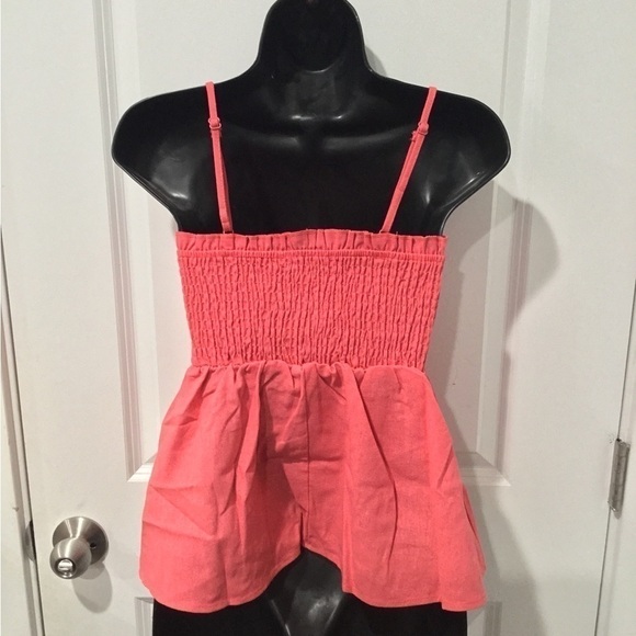 Spaghetti Strap Smocked Button Babydoll Cami - Picture 2 of 4